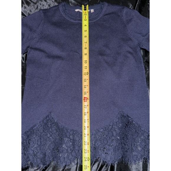 Soft Surroundings Navy Sweater Pull Over Medium Wool Blend Medium - Picture 5 of 7